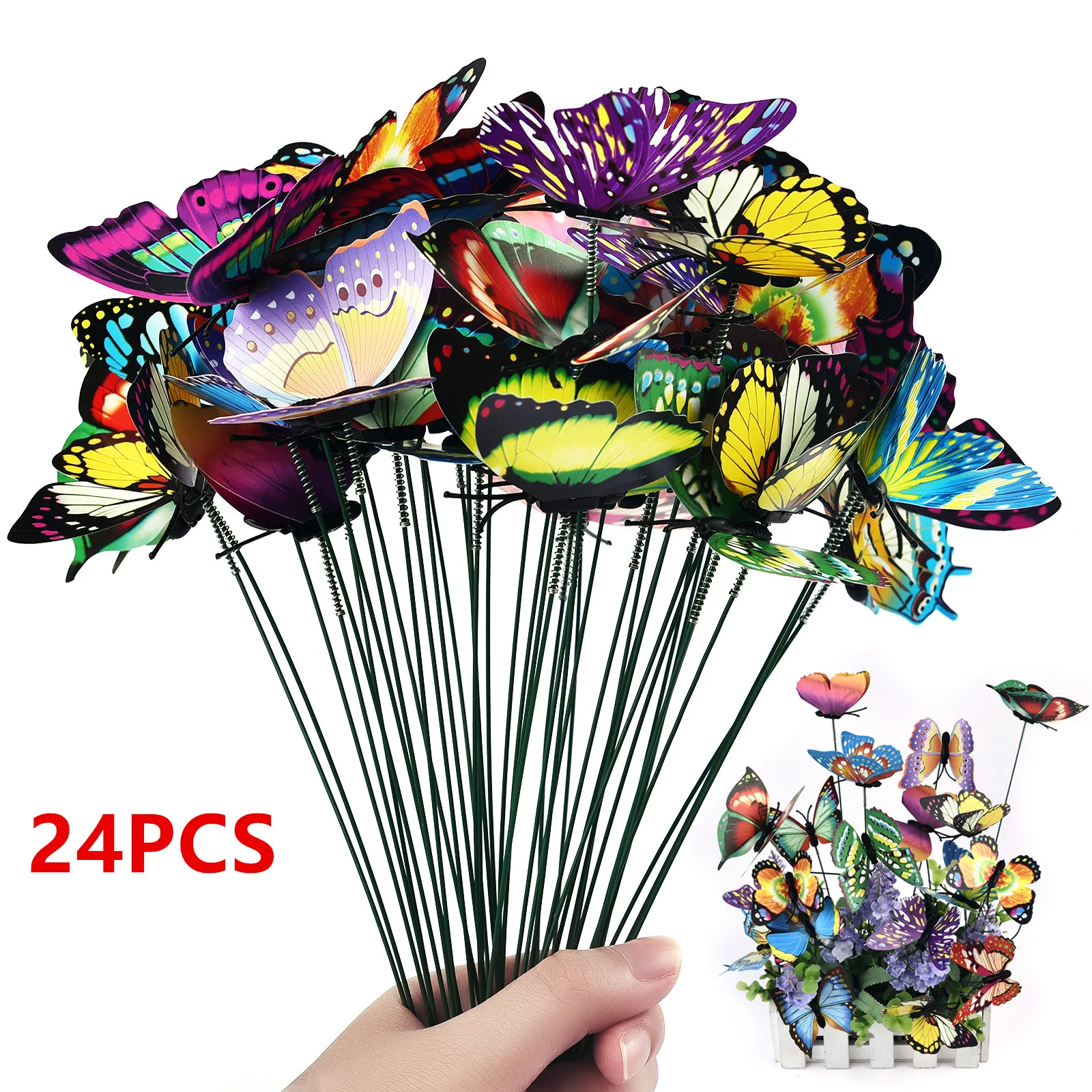 24Pcs/set Butterflies Garden Yard Planter Colorful Whimsical Butterfly Stakes Decoracion Outdoor Decor Flower Pots Decoration 24Pcs/set Butterflies Garden Yard Planter Colorful Whimsical Butterfly Stakes Decoracion Outdoor Decor Flower Pots Decoration