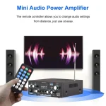 AK55 HiFi Digital Amplifier Channel 2.0 Bluetooth Surround Sound AMP Max Power 90Wx2 Speaker for Home Car BT 5.0 Audio AMP 6