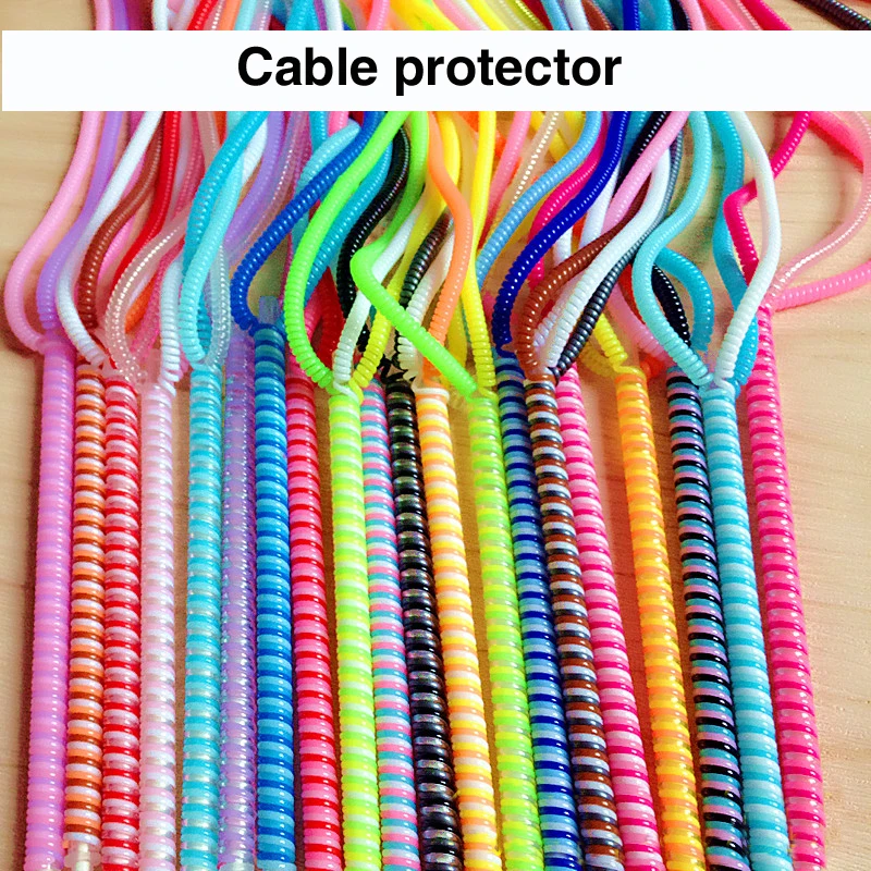 60cm Colors Data Cable Protective Sleeve Spring twine For Iphone Android USB Charging Earphone Case Cover Bobbin Winder 60cm Colors Data Cable Protective Sleeve Spring twine For Iphone Android USB Charging Earphone Case Cover Bobbin Winder