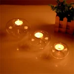 Crystal Glass Candles Hanging Tea Holders Candlestick Wedding Party Dining Home Decor Transparent Candle Stick Romantic Ornament 4