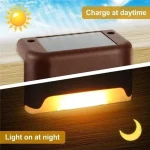 32/24/16/12/8/4Pcs Solar Deck Lights Outdoor Waterproof LED Fence Lights Garden Step Lamp for Patio Stairs Railing Pathway Step 4