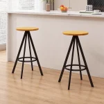 Nordic Modern Bar Stools with Round Seat  Luxury Counter Height Kitchen Island Stools for Home Bar & Restaurant Bar Furniture 2