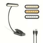 Portable Flexible Easy Clip Night Reading Lamp USB Rechargeable Reading Light 3Colors Warm Cool White Daylight Book Lamp 5