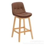 Solid wood bar chair bar chair high stool home backrest bar chair simple 5