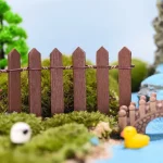 1pc Mini Fence, Garden And Bonsai Decoration Fairy Tale Garden Fence Wooden Decoration, DIY HandicraftProject Mini Picket Fence 2