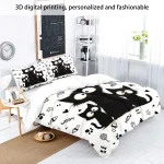 3pc Black Cat Printed Bedding Set with Coreless, Soft and Comfortable Multi Size Machine Washable 1 Duvet Cover+2 Pillowcases 6