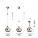 Silver Candle Holder, Metal Candlestick Romantic Art Table Decoration For Home Dining , Wedding Photography Props 6