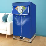 1200-1500W IPX1 Corded Electric Clothes Dryer with Outer Cover PTC 5-layer Heating 4 Towel Rails 4 Wheels 6