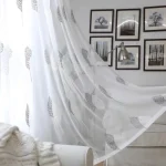 1PC Tree White Sheer Tulle Curtains for Living Room Balcony Bedroom Translucent Modern Embroidered Curtain Gauze Window Screen 3