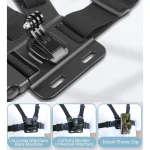 Chest Strap Mount Belt for Gopro Hero 9 8 7 6 5 4 Insta360 R X2 DJI OSMO Action Camera Harness for Go Pro SJCAM EKEN Accessories 3