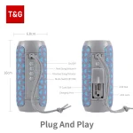 TG117 Bluetooth Speakers Portable Wireless Sound Box  Outdoor Loudspeaker Waterproof Stereo Surround Supports TF Radio 4
