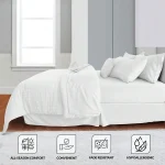 10-Piece White Seersucker Comforter Set with Box Stitch Design - All-Season Lightweight Bedding 2