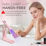 Cordless UV/LED Nail Lamp Set Handheld Light with Stand LCD Display Rechargeable USB Gel Nail Dryer for Quick Curing 6