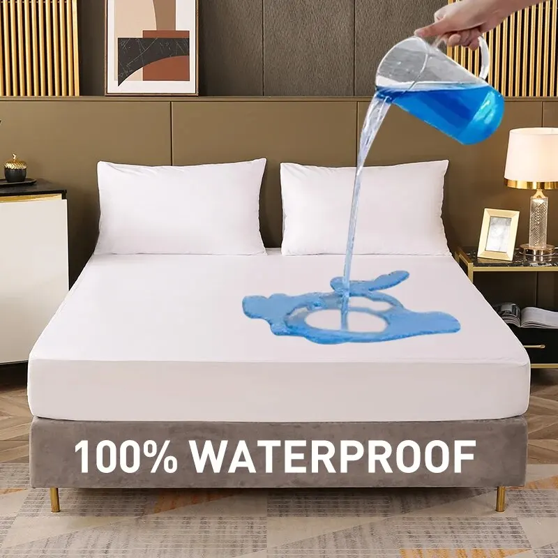 Waterproof Fitted Sheet Bedding Cover Bed Cloth Solid Color Mattress Cover Bed Protector Cover For Bedroom Guest Room Waterproof Fitted Sheet Bedding Cover Bed Cloth Solid Color Mattress Cover Bed Protector Cover For Bedroom Guest Room