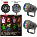 1pc Snowflake Christmas Laser Projector Light,16 patterns Waterproof Rotating Christmas LED Stage Lights Christmas Decoration 2