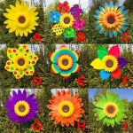 Sunflower Windmill Rotating Sunflower Wind Spinner Stake Standing Lawn Flower Pinwheel Outdoor Party Garden Yard Picnic Decor 6