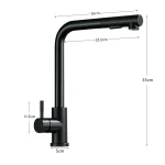 Free Shipping  Black Pull Out Kitchen Sink Faucet Two Model Stream Sprayer Nozzle Stainless Steel Hot Cold Wate Mixer Tap Deck 5