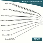 Professional 8pcs Stainless Steel Knitting Needles Set - Versatile, Smooth, Comfort-Grip, Circular Weaving Essentials 5