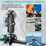 Camera Double Clip Crab Clamp For GoPro Motorcycle Bicycle Handlebar Clip Bracket For Insta360 One X2 X3 Sports Camera Accessory 3