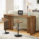 LITTLE TREE Bar Table, 63-Inch Counter Height Pub Table, Industrial Bar Height Table, Rectangular High Top Dining Counter Tables 4