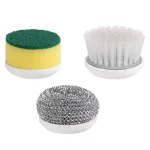Handheld Scrubber Brush 360 Degree Rotation Electric Brush Cleaner 3 Replaceable Brush Heads Bathroom Kitchen Cleaner 4
