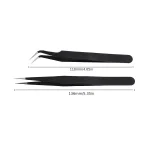 Anit-Static Tweezers, Precision Black DIY Tweezers for Nail Art and Eyelash Extensions Beauty Tools 6