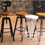Industrial Swivel  Bar Stools ,Wrought-iron Bar Chair,Household Lift Bar Chairs,Solid Wood High Chair,High Bar Stools 5