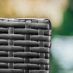3-Piece Wicker Patio Furniture Set with Table and 2 Chairs, Waterproof Outdoor Seating in Grey/Navy 5