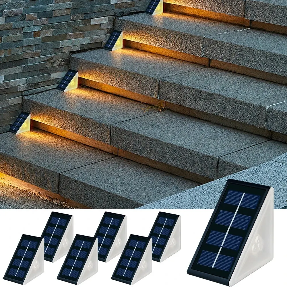 Outdoor Solar Step Lights, Warm White & RGB, IP67 Waterproof, Auto On, for Patio, Yard, Driveway, Porch Decoration Outdoor Solar Step Lights, Warm White & RGB, IP67 Waterproof, Auto On, for Patio, Yard, Driveway, Porch Decoration