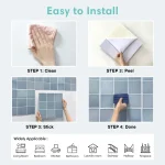 1/10pcs 3D Decorative Tile Stickers, Self-adhesive 3D Wall Stickers for Kitchen and Bathroom, Water Mold Resistant, 30x30cm 4