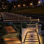 Outdoor Solar Step Lights, Warm White & RGB, IP67 Waterproof, Auto On, for Patio, Yard, Driveway, Porch Decoration 6