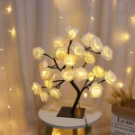 36LED/108LED Table Lamp, Rose Light String, Tree Night Lights, USB Powered Lighting, for Girls Lover Party Camping Summer  Decor 3