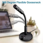 USB Desktop Microphone 3.5mm Omnidirectional PC Laptop Computer Mic for Computer Gaming Recording Chatting Singing Meeting 5