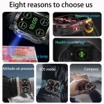 New Military GPS Smart Watch Men Flashlight Compass Waterproof 600mAh Battery Outdoor Sport Tracker Bluetooth Call Smartwatch 2