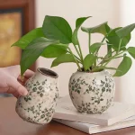 Ice Cracked Ceramic Vase Handmade Vase Bohemian Art Home Decoration Living Room Office Decoration Dried Flower Display Vase 5