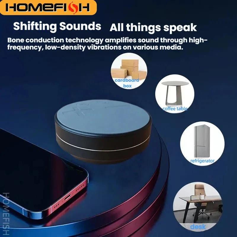 HOMEFISH B1 Portable Bone Conduction Bluetooth Speaker Mini Wireless Vibration Speaker HiFi Stereo TWS for Home Outdoor Travel HOMEFISH B1 Portable Bone Conduction Bluetooth Speaker Mini Wireless Vibration Speaker HiFi Stereo TWS for Home Outdoor Travel