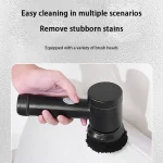 Electric Cleaning Brush Wireless Black High-power Multifunctional Bathroom Waterproof Portable Cleaning Brush Household 5
