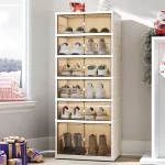 Home dust-proof shoe cabinet, no installation required, foldable transparent folding shoe box, large capacity shoe storage box 2