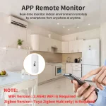 ZigBee 3.0 Smart Temperature And Humidity Sensor Tuya WiFi Indoor Hygrometer APP Monitor Real-time Updates APP Amart Home Alexa 3