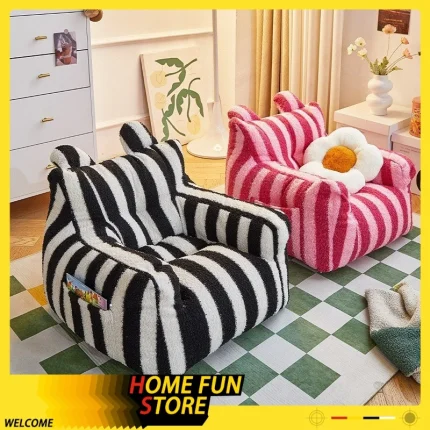 Lamb Fleece Children'S Sofas Chair Baby Sofa Seat Cartoon Image Affinity Skin Portable Sofa Chai Infants And Young Children Gift