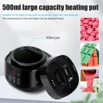 500ml Wax Heater Machine for Hair Removal Wax Melting Warmer Pot with LCD Temperature Display Depilatory Waxing Beans Heater 2