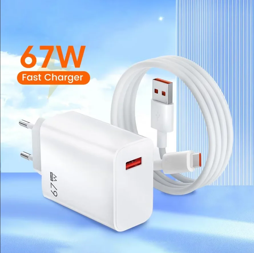 67W USB C Fast Charger Quick Charging Charger QC 3.0 USB Charger Adapter With Type C Charging Cable EU US UK Wall Power Adapter 67W USB C Fast Charger Quick Charging Charger QC 3.0 USB Charger Adapter With Type C Charging Cable EU US UK Wall Power Adapter