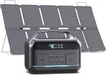 Hot-sellingSolar Generator 600W (1200W Surge), Portable Power Station with 100W Solar Panel, 576Wh (180,000mAh) LFP Battery with