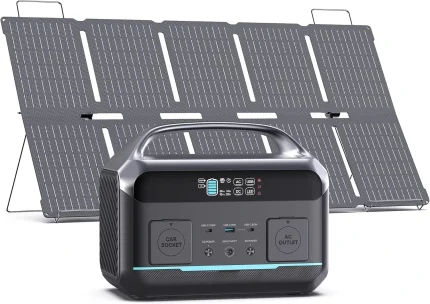 Hot-sellingSolar Generator 600W (1200W Surge), Portable Power Station with 100W Solar Panel, 576Wh (180,000mAh) LFP Battery with