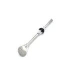 16cm 19cm Stainless Steel 304 Straw Spoon Colored Bead Tea Filter Yerba Mate Bombilla Reusable Coffee Spoons Milk Drinking 6