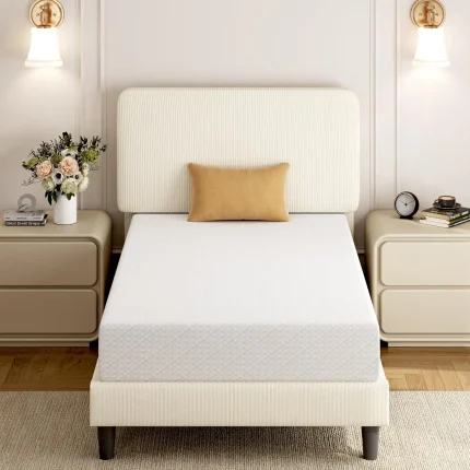8 Inch Twin Mattress 3 Foam Layer Cooling Gel Memory Foam Mattresses Green Tea for Fresher Sleep Medium Firm CertiPUR-US Certifi
