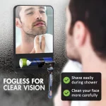TAILI Shower Mirror Fogless for Shaving with Razor Holder, Fog Free Mirror Shower Suction Rust-Proof Removable Bathroom Mirror 2