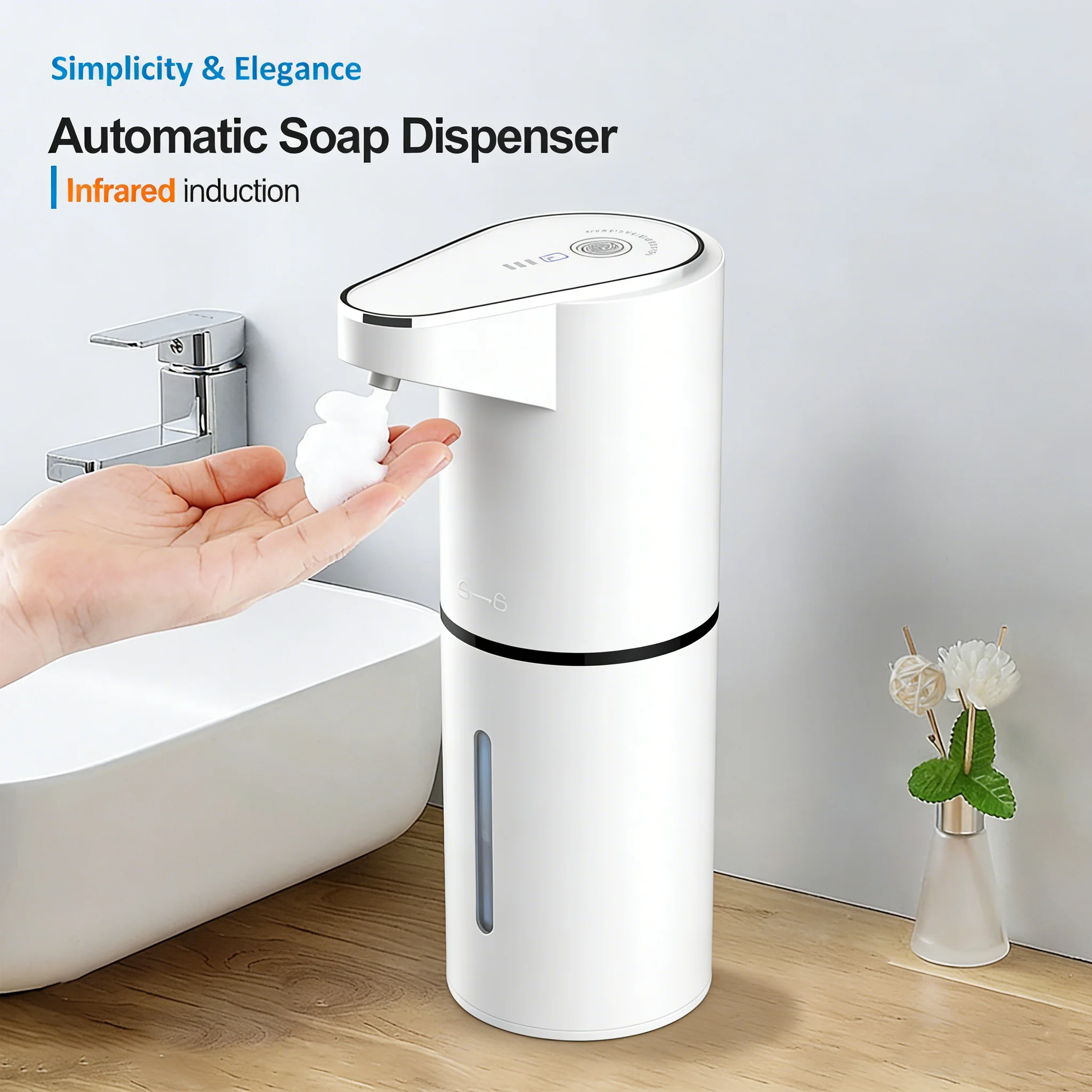 New Bathroom Automatic Sensing Soap Dispenser Type C Multiple Levels Contactless Electric Frother Charging Wall Mounted Vertical New Bathroom Automatic Sensing Soap Dispenser Type C Multiple Levels Contactless Electric Frother Charging Wall Mounted Vertical