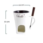 130ml Chocolate Fondue Mug Melting Cups Hot Pot Ceramic Melted Cups Butter Warmer Heating Tea Light Melt Pot for Candy Chocolate 6