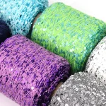 COOMAMUU 50/Ball пряжа 140M Hand Knitting Cotton Yarn 3mm+6mm Sequins Yarn DIY for Woman Woollen Sweater Hat Scarf 2